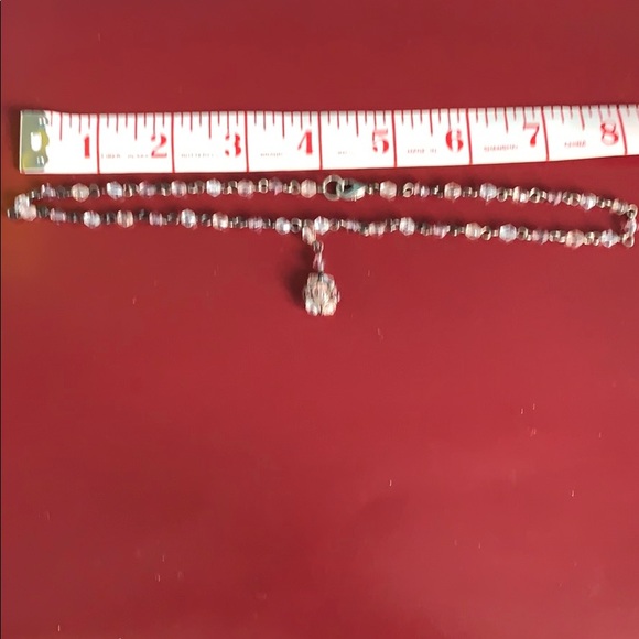 Necklace light pink see through beaded in chain - Picture 8 of 12